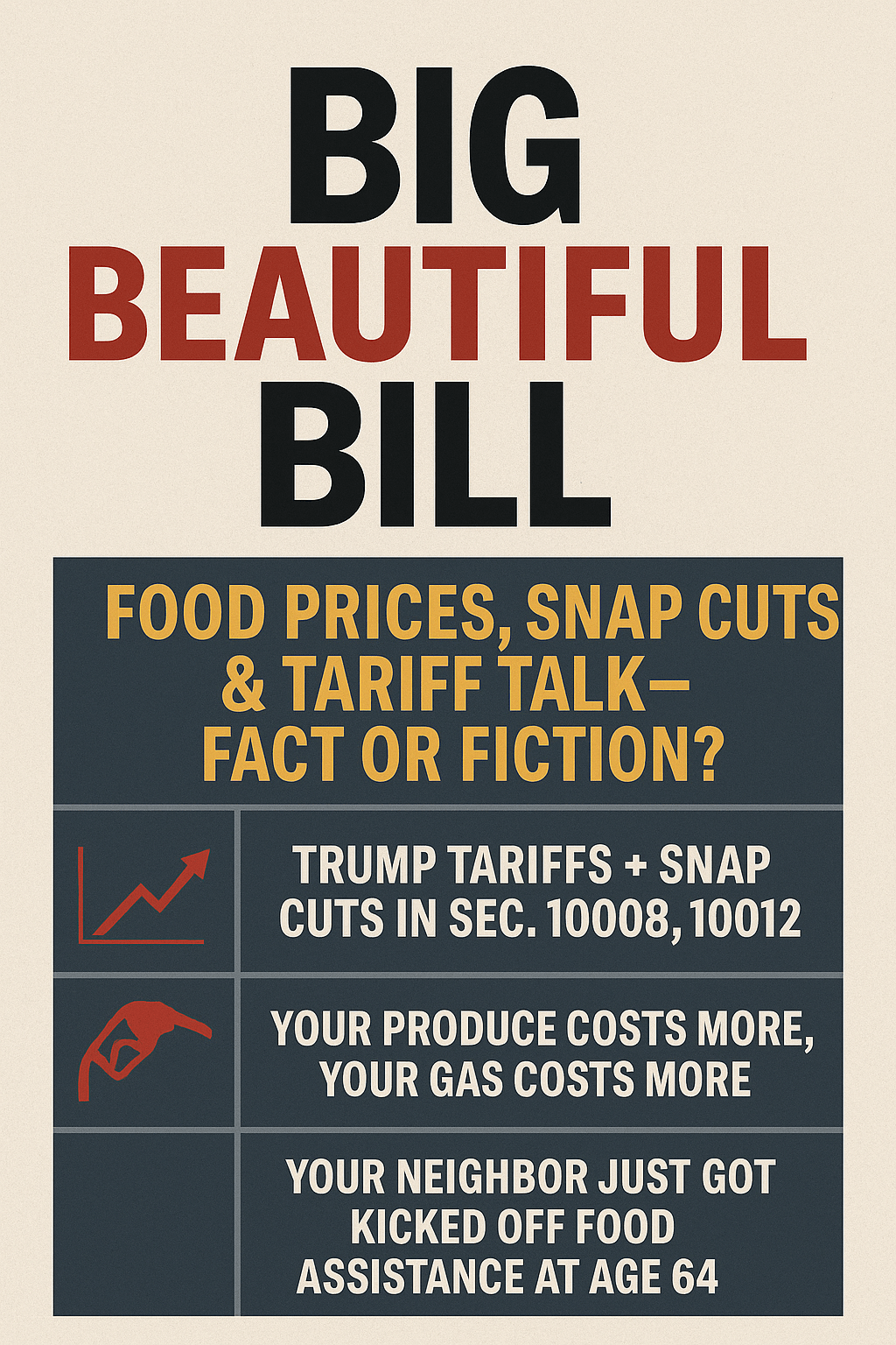 🛒  Big Beautiful Bill: Food Prices, SNAP Cuts & Tariff Talk—Fact or&nbsp;Fiction?